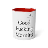 Good Fucking Morning White Accent Mug, 11oz