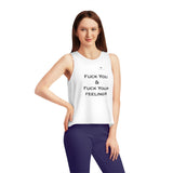 Women's Fuck You & Fuck Your Feelings Dancer Cropped Tank Top
