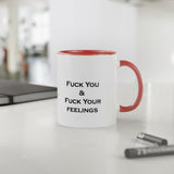 I Hate Everyone Stupid Cunts White Accent Mug, 11oz