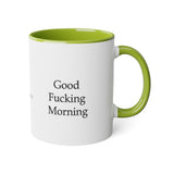 I Hate Everyone Stupid Cunts White Accent Mug, 11oz