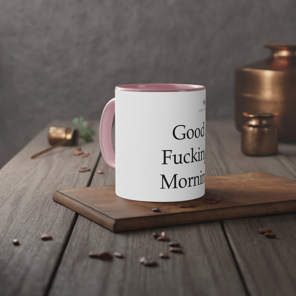 Good Fucking Morning White Accent Mug, 11oz