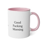 I Hate Everyone Stupid Cunts White Accent Mug, 11oz