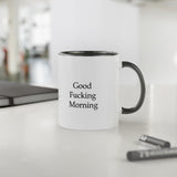 I Hate Everyone Stupid Cunts White Accent Mug, 11oz